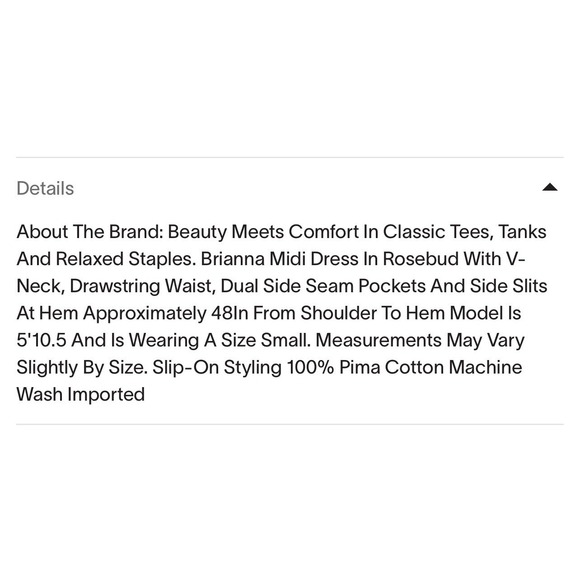 NWT Nation LTD Brianna Rosebud Pink Pima Cotton Midi Sleeveless Dress Sz M Beach - Picture 7 of 16